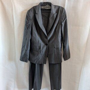 Teenflo (Judith & Charles) Vintage Wool Silk 2 Piece Suit Set Gray Size 12